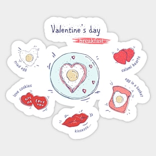 Valentine's day breakfast Sticker